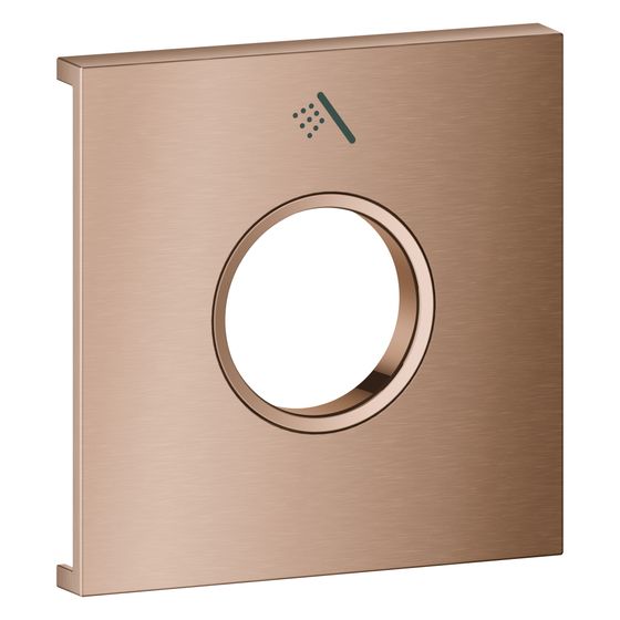 Grohe Grohtherm Aqua Tiles Metallplatte, Symbol Handbrause für Grohtherm Aqua Tiles UP-Thermostate, Warm Sunset gebürstet