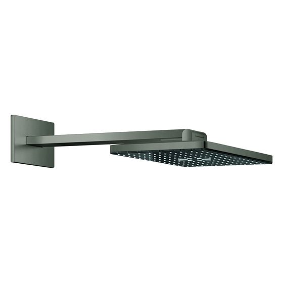 Grohe Rainshower Aqua Kopfbrause-Set 2 Strahlarten, 400x230mm, mit Brausearm 430mm, Hard Graphite gebürstet, 107055AL00