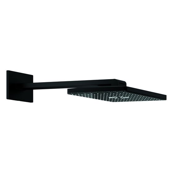 Grohe Rainshower Aqua Kopfbrause-Set 2 Strahlarten, 400x230mm, mit Brausearm 430mm, Phantom Black, 107055KF00