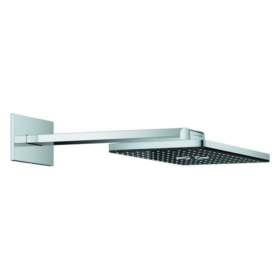 Grohe Rainshower Aqua Kopfbrause-Set 2 Strahlarten, 400x230mm, mit Brausearm 430mm, Schwarz/Chrom, 107055KI00