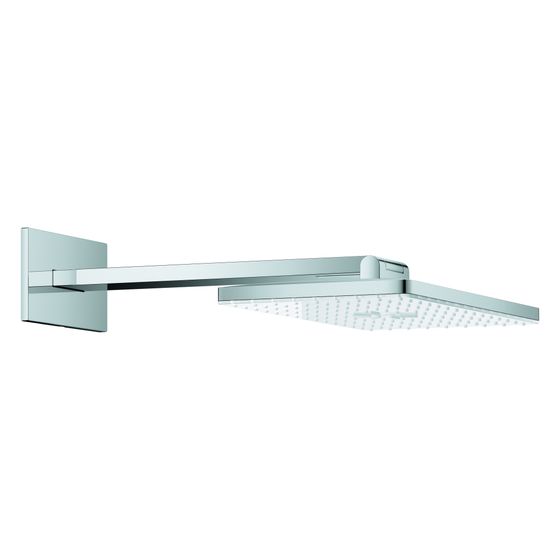 Grohe Rainshower Aqua Kopfbrause-Set, 2 Strahlarten, 400x230mm, mit Brausearm 430mm, Moon White/Chrom, 107055LS00