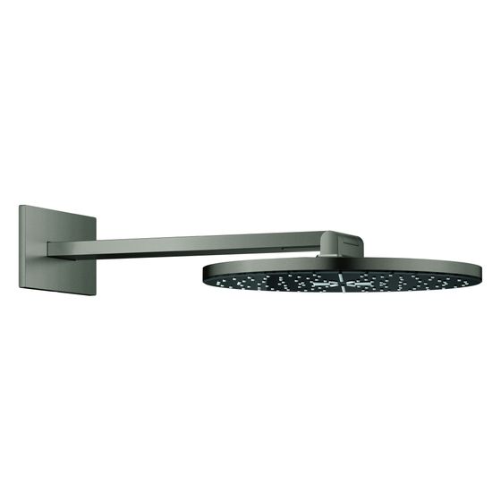 Grohe Rainshower Aqua Kopfbrause-Set 2 Strahlarten, D 360mm, mit Brausearm 430mm, Hard Graphite gebürstet, 107056AL00