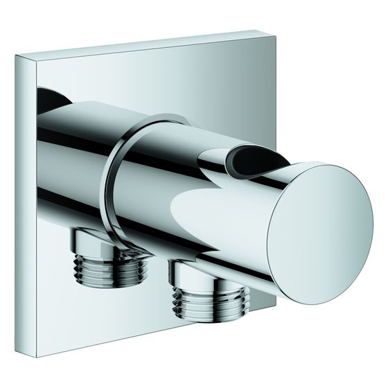 Grohe Rainshower Aqua Wandanschluss, Metall, integrierter Handbrausehalter, für Einbaubox, Schwarz/Chrom, 107059KI00