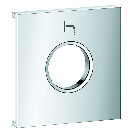 Grohe Grohtherm Aqua Tiles Metallplatte, Symbol Auslauf für Grohtherm Aqua Tiles UP-Thermostate, Chrom, 1071700000