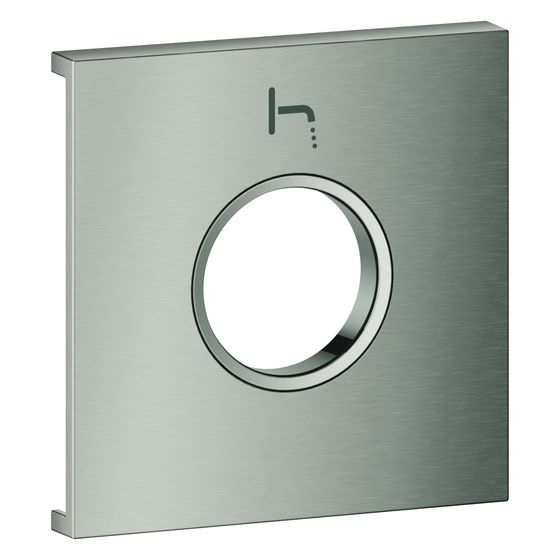Grohe Grohtherm Aqua Tiles Metallplatte, Symbol Auslauf für Grohtherm Aqua Tiles UP-Thermostate, Supersteel, 107170DC00