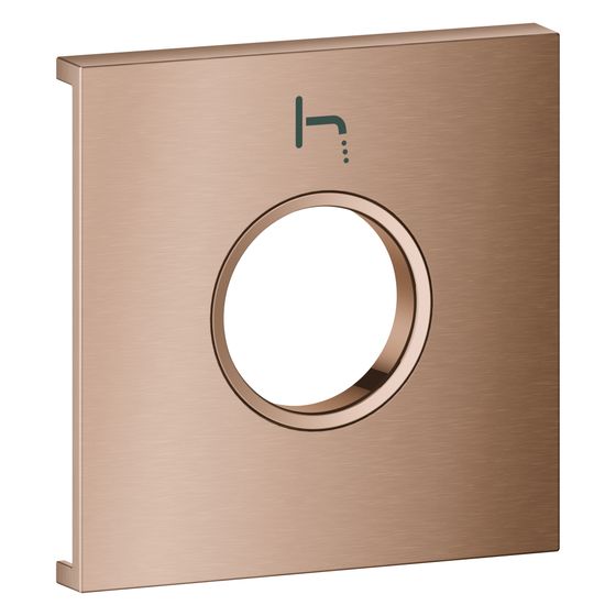 Grohe Grohtherm Aqua Tiles Metallplatte, Symbol Auslauf für Grohtherm Aqua Tiles UP-Thermostate, Warm Sunset gebürstet
