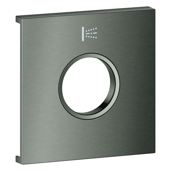 Grohe Grohtherm Aqua Tiles Metallplatte, Symbol Seitenbrause für Grohtherm Aqua Tiles UP-Thermostate, Hard Graphite gebürstet