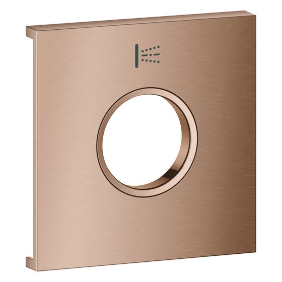 Grohe Grohtherm Aqua Tiles Metallplatte, Symbol Seitenbrause für Grohtherm Aqua Tiles UP-Thermostate, Warm Sunset gebürstet