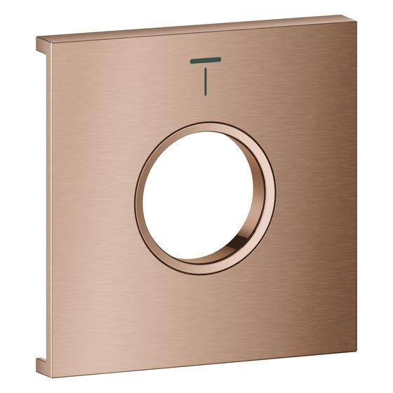 Grohe Grohtherm Aqua Tiles Metallplatte, Symbol Kopfbrause 4 für Grohtherm Aqua Tiles UP-Thermostate, Warm Sunset gebürstet