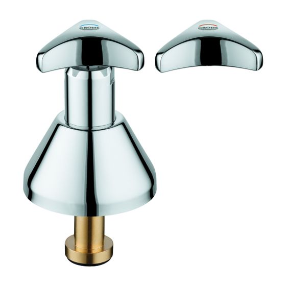 Grohe Oberteil 1/2" mit langem Kegel für UP-Ventile chrom blau / rot 11330000