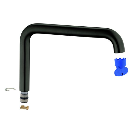Grohe L-Auslauf für Essence Einhand-Spültischbatterie, schwenkbar, Hard Graphite gebürstet, 13376AL0