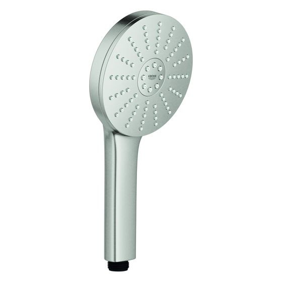 Grohe Euphoria 120 Handbrause, 3 Strahlarten, 120mm, 5,2l/min, mit SmartSwitch, SpeedClean, AquaBooster, Supersteel, 134883DC00