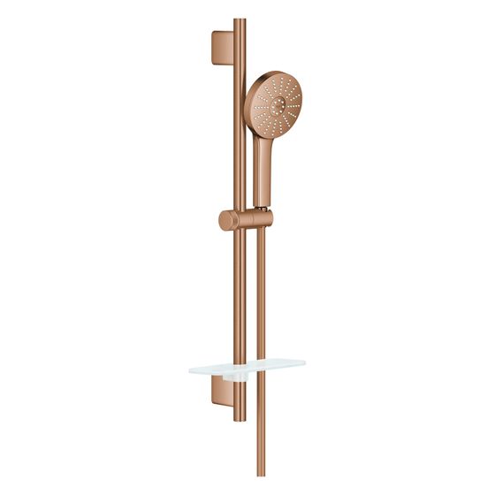 Grohe Euphoria 120 Brausestangenset 3 Strahlarten, 600mm, mit Ablage, Warm Sunset gebürstet, 134884DL00