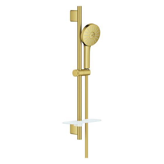 Grohe Euphoria 120 Brausestangenset 3 Strahlarten, 600mm, mit Ablage, Cool Sunrise gebürstet, 134884GN00