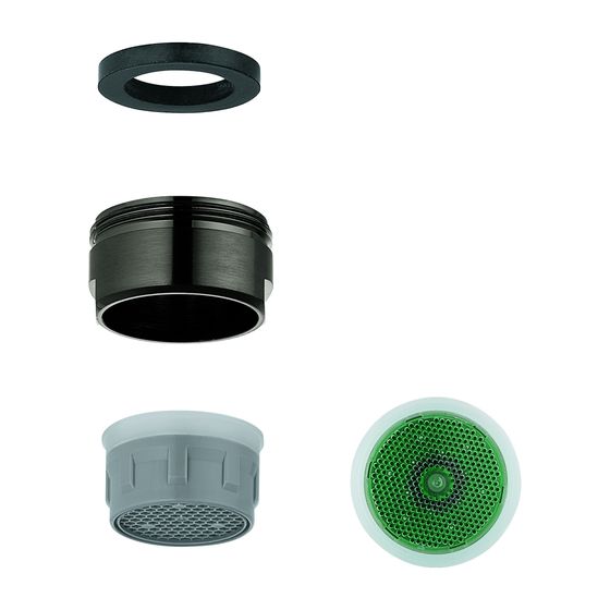 Grohe Mousseur Außengewinde, M24x1, 66l/min bei 3bar, Hard Graphite gebürstet