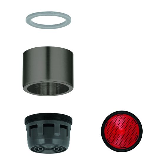 Grohe Mousseur, Innengewinde, M22x1, 7,5-9,0l/min, Heißwasser-Strahlregler Grohe Red, Hard Graphite gebürstet