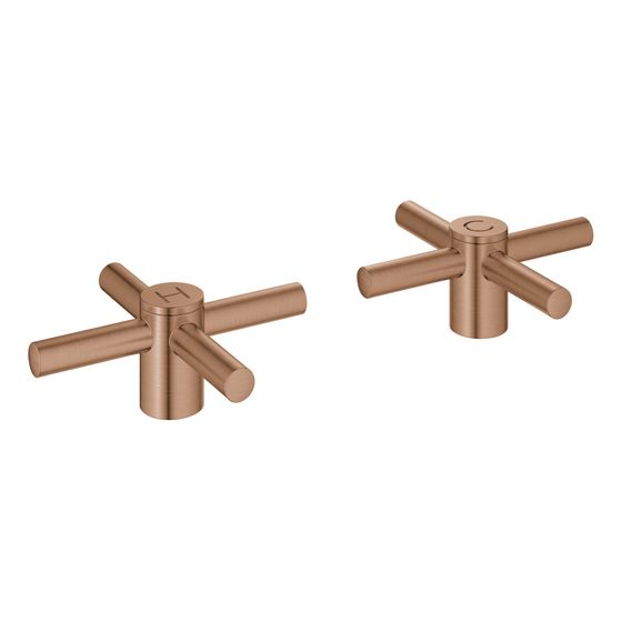 Grohe Atrio Kreuzgriffe Warm Sunset gebürstet, 1 Paar, ein Set mit