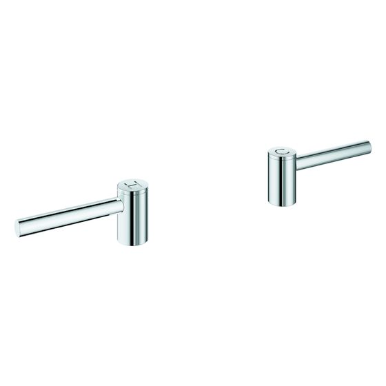 Grohe Atrio Kreuzgriffe, 1 Set mit H und C Markierung, 1 Set ohne Warm-Kalt-Markierung, Satin Graphite, 14216MG0