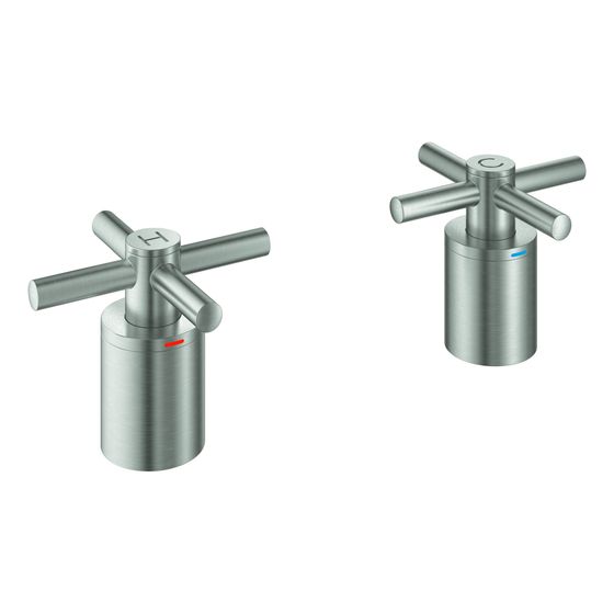 Grohe Atrio Kreuzgriffe Supersteel, 1 Paar, ein Set mit