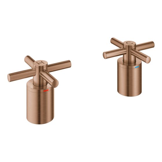 Grohe Atrio Kreuzgriffe Warm Sunset gebürstet, 1 Paar, ein Set mit