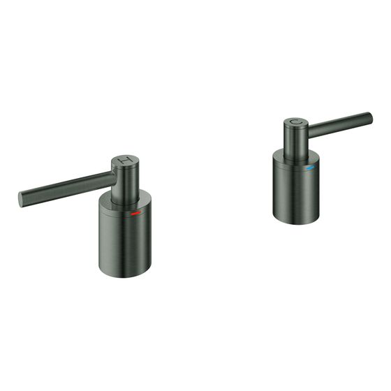 Grohe Atrio Hebelgriffe 1 Paar, Hard Graphite gebürstet, ein Set mit