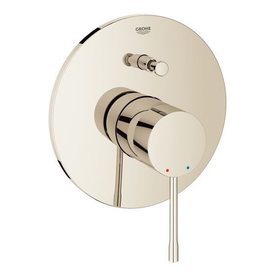 Grohe Essence Einhand-Wannenbatterie, Fertigmontageset für Rapido E, Nickel poliert, 19285BE1