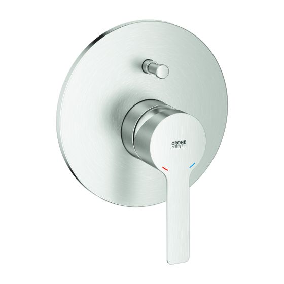 Grohe Lineare Einhand-Wannenbatterie, Fertigmontageset, verdeckte Befestigung, Supersteel, 19297DC1