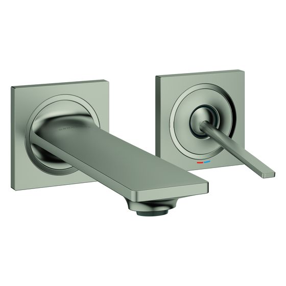 Grohe Allure 2-Loch-Waschtischbatterie, Wandmontage, Fertigmontageset, 154mm Ausladung, Satin Steel, 19309MS2