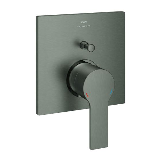 Grohe Allure Einhand-Wannenbatterie, Hard Graphite gebürstet, Fertigmontageset für Rapido SmartBox