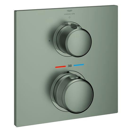 Grohe Thermostat Allure, Fertigmontageset für Rapido SmartBox, 1 Absperrventil, Satin Steel, 19380MS2