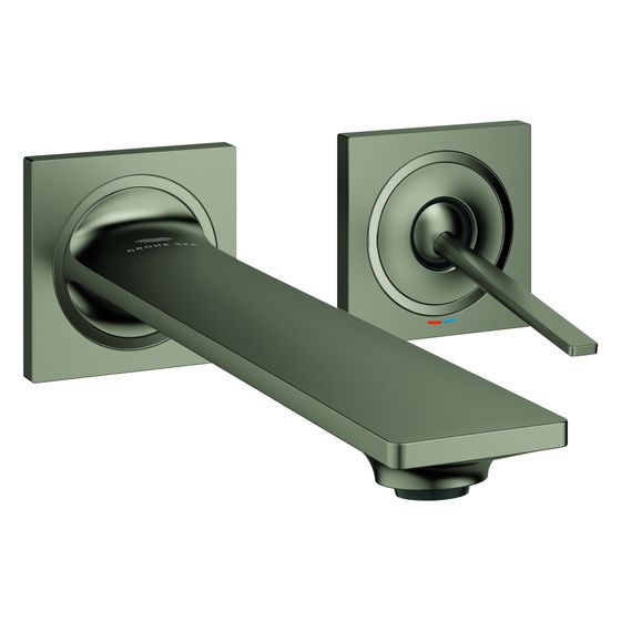 Grohe Allure 2-Loch-Waschtischbatterie, Wandmontage, Fertigmontageset 212mm Ausladung, Satin Graphite, 19386MG2