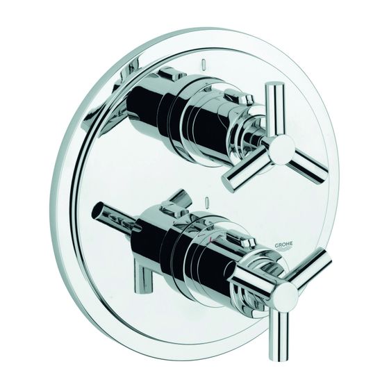 Grohe Atrio Thermostat-Brausebatterie mit Ypsilon-Griff, Messing, Chrom, 19394000