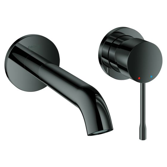 Grohe Essence 2-Loch-Waschtischbatterie, Wandmontage, 183mm Ausladung, Hard Graphite, 19408A01