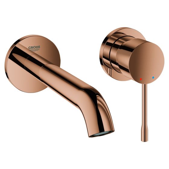 Grohe Essence 2-Loch-Waschtischbatterie, Wandmontage, 183mm Ausladung, Warm Sunset, 19408DA1