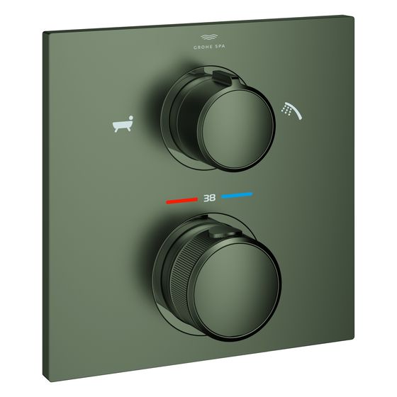Grohe Allure Thermostat-Brausebatterie 19446, integr. 2-Wege-Umstellung, Fertigmontageset für Rapido SmartBox, Satin Graphite
