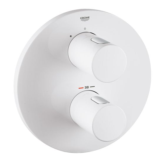 Grohe Grohtherm 3000 Cosmopolitan Thermostat mit integrierter 2-Wege-Umstellung für Wanne oder Dusche, Moon White/Chrom