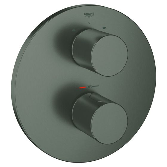 Grohe Grohtherm 3000 Cosmopolitan Thermostat mit integrierter 2-Wege-Umstellung für Wanne oder Dusche, Hard Graphite gebürstet
