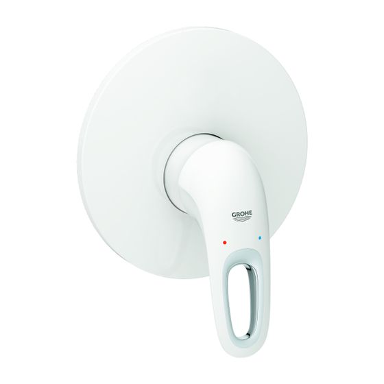 Grohe Eurostyle Einhand-Brausebatterie, Fertigmontageset, offener Metall-Hebelgriff, Moon White/Chrom, 19507LS3