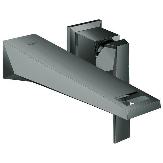 Grohe Allure Brillant 2-Loch-Waschtischbatterie Fertigmontageset, Ausladung 210mm, Hard Graphite, 19783A00
