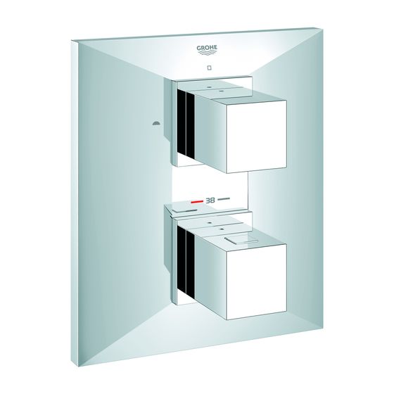 Grohe Allure Brilliant Thermostat-Wannenbatterie, 2-Wege-Umstellung, verchromt, Chrom, 19792000
