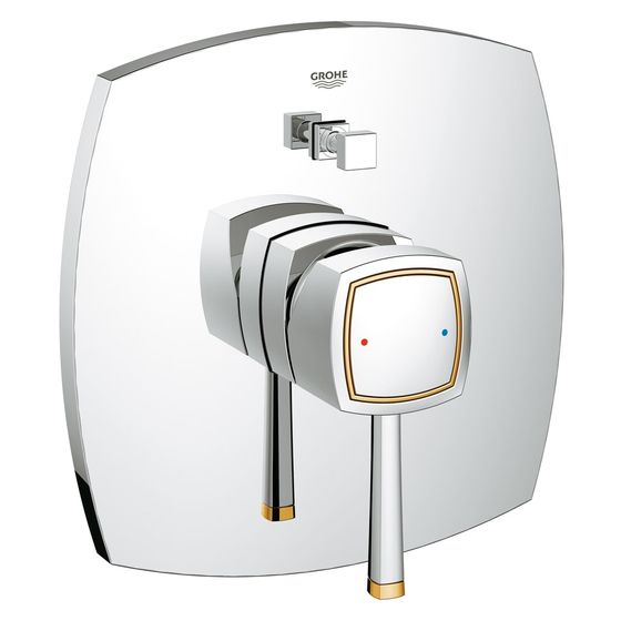Grohe Grandera Einhand-Wannenbatterie, Fertigmontageset für Rapido E, Chrom/Gold, 19920IG0