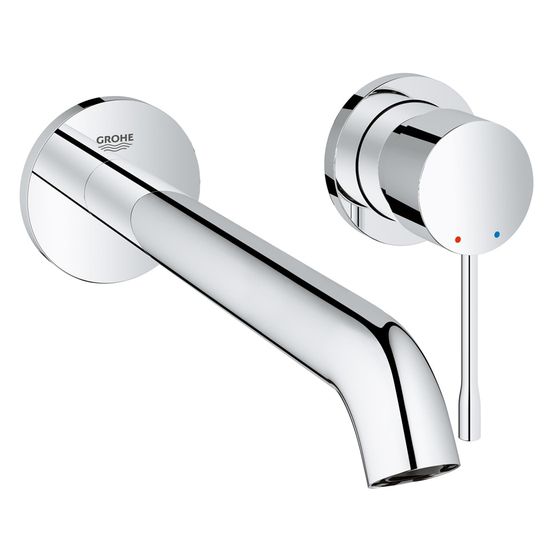 Grohe Essence 2-Loch-Waschtischbatterie, Wandmontage, 230mm Ausladung, Chrom, 19967001