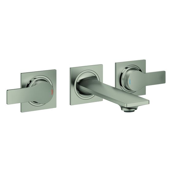 Grohe Allure 3-Loch-Waschtischbatterie, Wandmontage, Fertigmontageset für 29 025, Ausladung 150mm, Satin Steel, 20189MS2