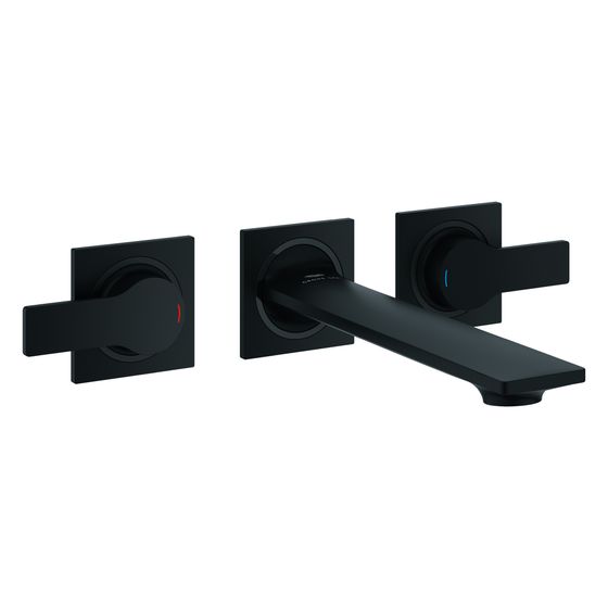 Grohe Allure 3-Loch-Waschtischbatterie, Wandmontage, Fertigmontageset für 29 025, Ausladung 208mm, Phantom Black, 20193KF2