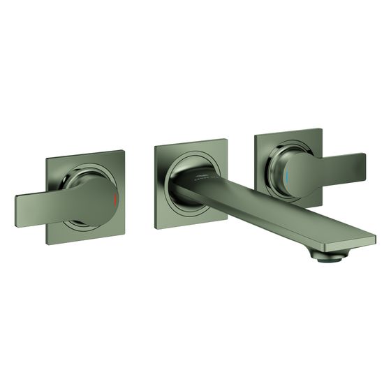Grohe Allure 3-Loch-Waschtischbatterie, Wandmontage, Fertigmontageset für 29 025, Ausladung 208mm, Satin Graphite, 20193MG2