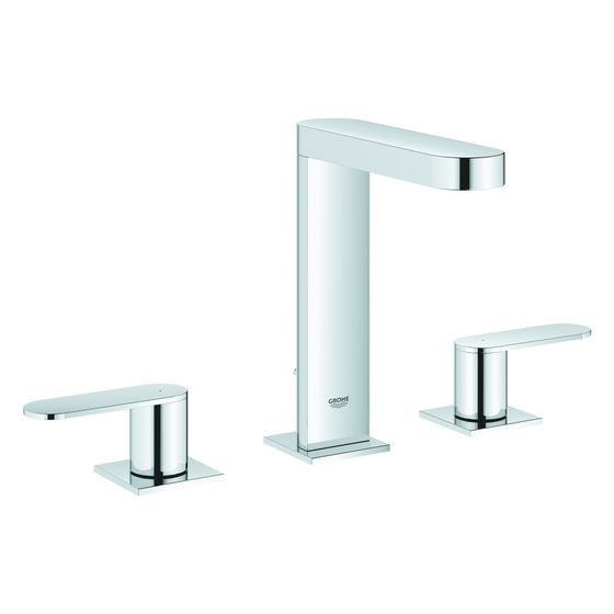 Grohe Plus 3-Loch-Waschtischbatterie Standmontage Zweigriff, mit Zugstangen-Ablaufgarnitur, Chrom, 20301004