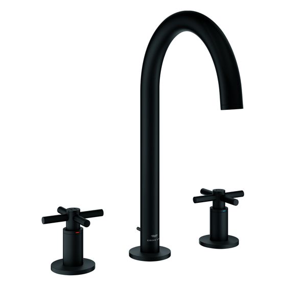 Grohe Atrio 3-Loch-Waschtischbatterie, mit Kreuzgriffen, Zugstangen-Ablaufgarnitur 1 1/4