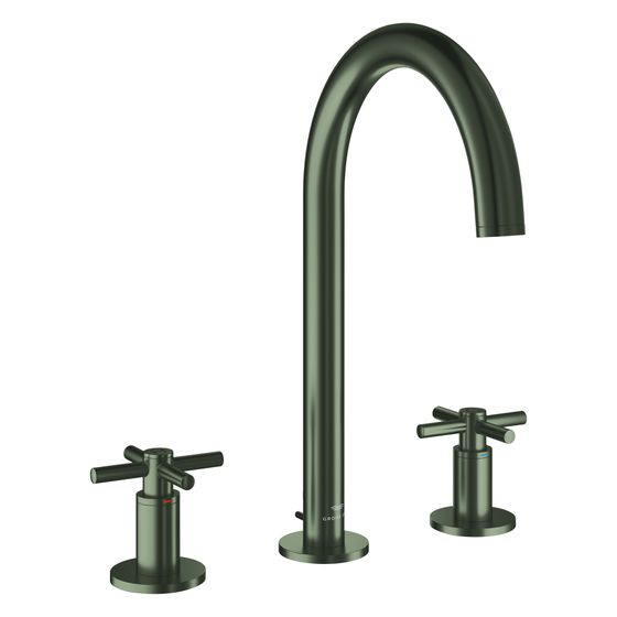 Grohe Atrio 3-Loch-Waschtischbatterie, mit Kreuzgriffen, Zugstangen-Ablaufgarnitur 1 1/4