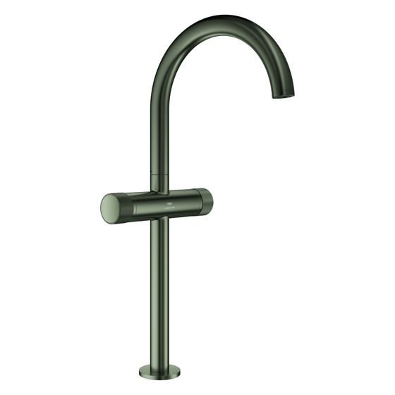 Grohe Atrio Private Collection Waschtisch-Einlochbatterie, XL-Size, Knopfbetätigung, Push-open-Ablaufgarn., Satin Graphite