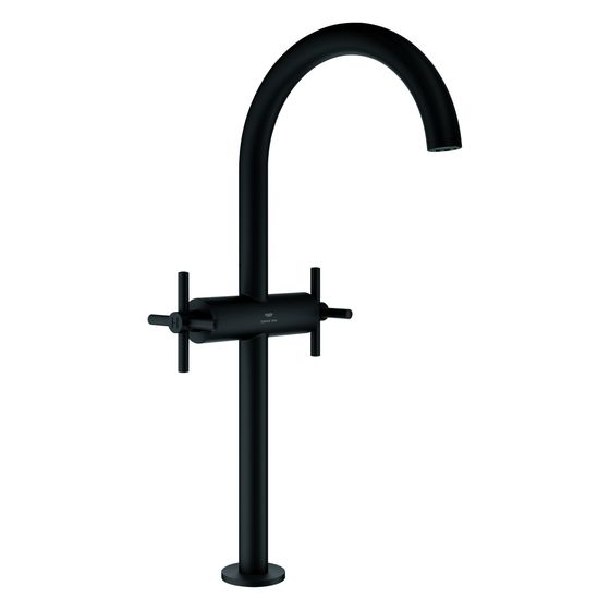 Grohe Atrio Waschtisch-Einlochbatterie, XL-Size, mit Kreuzgriffen, für freistehende Waschschüsseln, 1 1/4